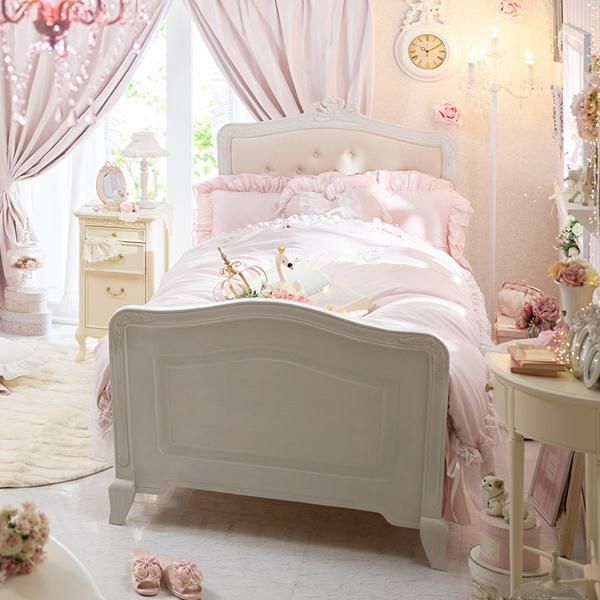 直送】クラシカル木製ベッド(本体のみ・シングル)/Loire(ロワール