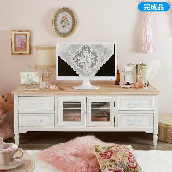 直送】フリルバスケットテレビ台(大)/fleurette(フルレット)｜かわいい