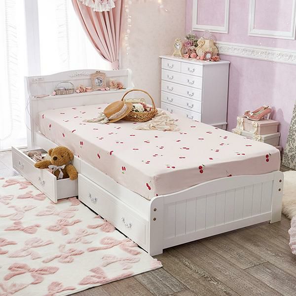 直送】天蓋付きプリンセスベッド (シングル・本体のみ)｜かわいい