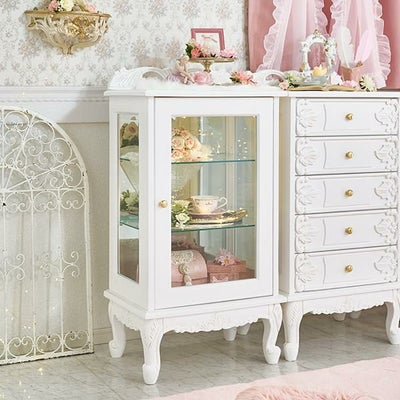 アンティーク風家具シリーズ（ガラスキャビネット（3段））/Noble（ノーブル）シリーズ キャビネット 画像1