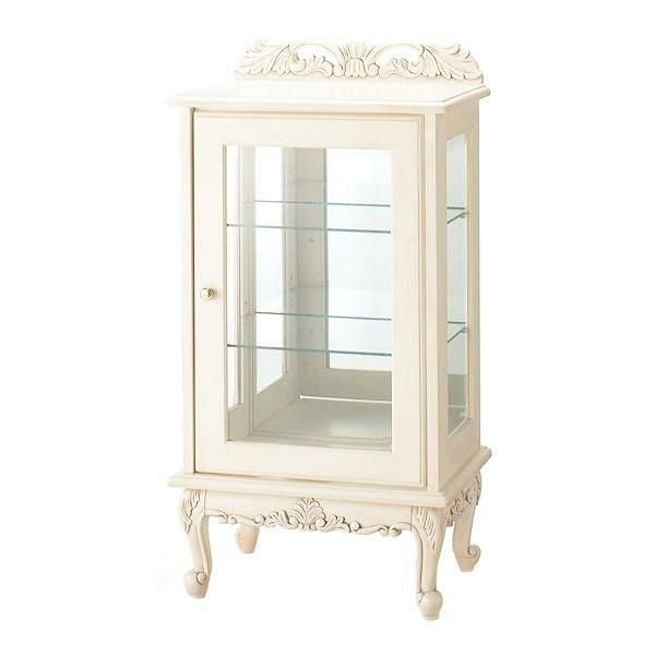 直送】アンティーク風ガラスキャビネット(3段)/Noble(ノーブル