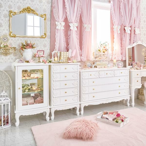 直送】アンティーク風ガラスキャビネット(3段)/Noble(ノーブル