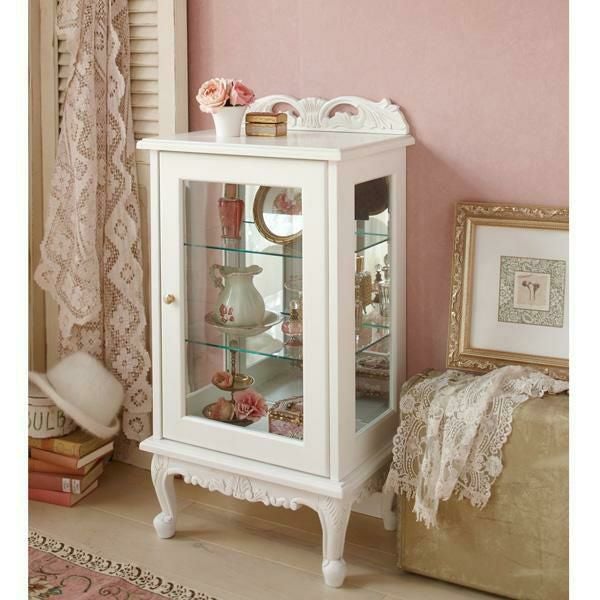 直送】アンティーク風ガラスキャビネット(3段)/Noble(ノーブル