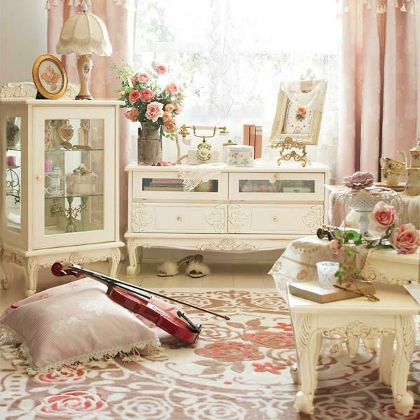 直送】アンティーク風ガラスキャビネット(3段)/Noble(ノーブル