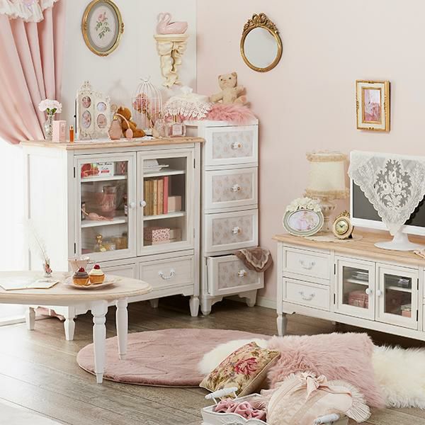 直送】アンティーク風キャビネット/Arbre(アーブル)｜かわいいお姫様