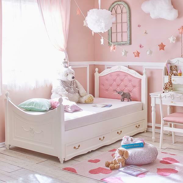 ロマンティックプリンセス シングルベッドフレーム 収納付き ポイント10倍♪～2/9 AM10:00まで】【直送】デザイン収納ベッド