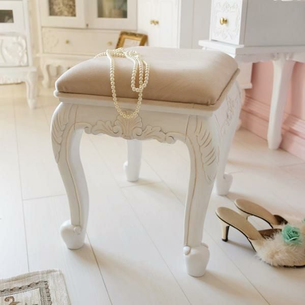 直送】ドレッサー＆スツール(三面鏡・ベージュ)/Noble(ノーブル