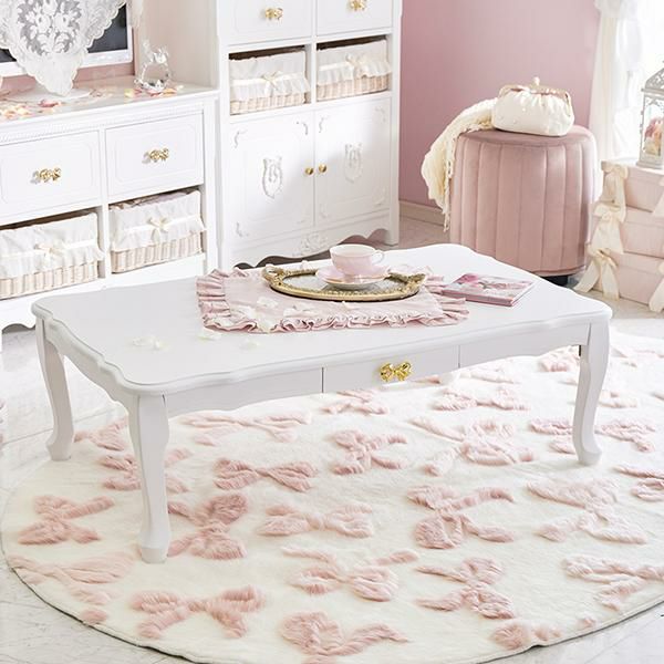 直送】取っ手が選べる猫脚折りたたみテーブル大(引出付)/Ruban