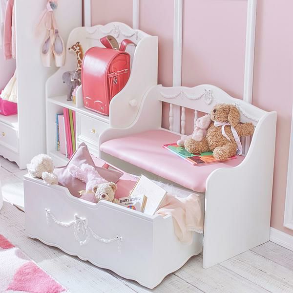 直送】プリンセスおもちゃラック(ベンチラック)｜かわいいお姫様