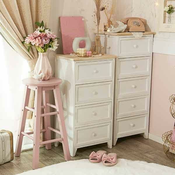 直送】フレンチカントリー風チェスト(スリム4段)｜かわいいお姫様