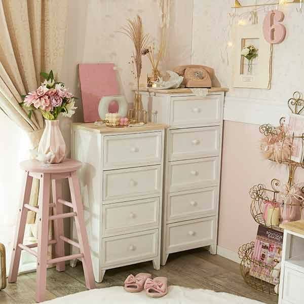 フレンチカントリー風チェスト（スリム５段） タンス・チェスト 画像12