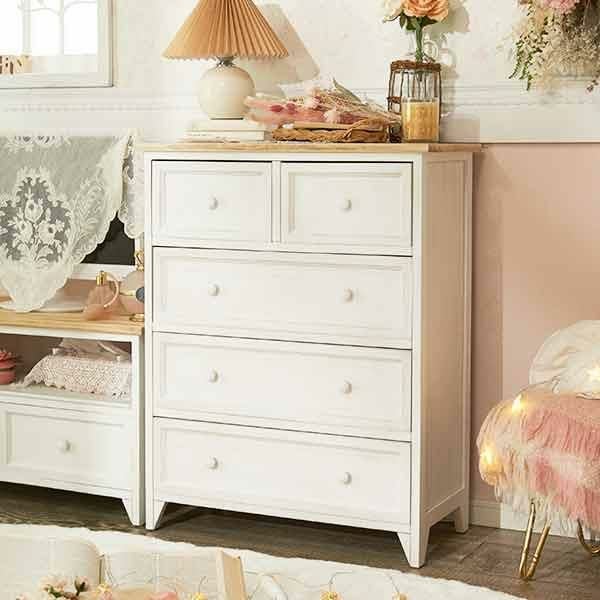 直送】フレンチカントリー風チェスト(ワイド4段)｜かわいいお姫様