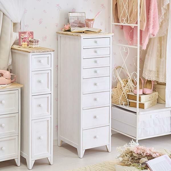 直送】フレンチカントリー風チェスト(ワイド4段)｜かわいいお姫様