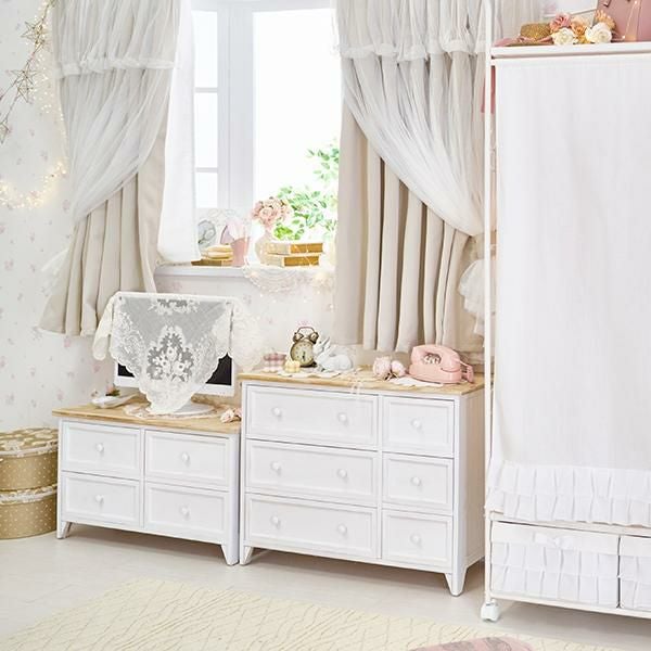 直送】フレンチカントリー風チェスト(ローチェスト)｜かわいいお姫様