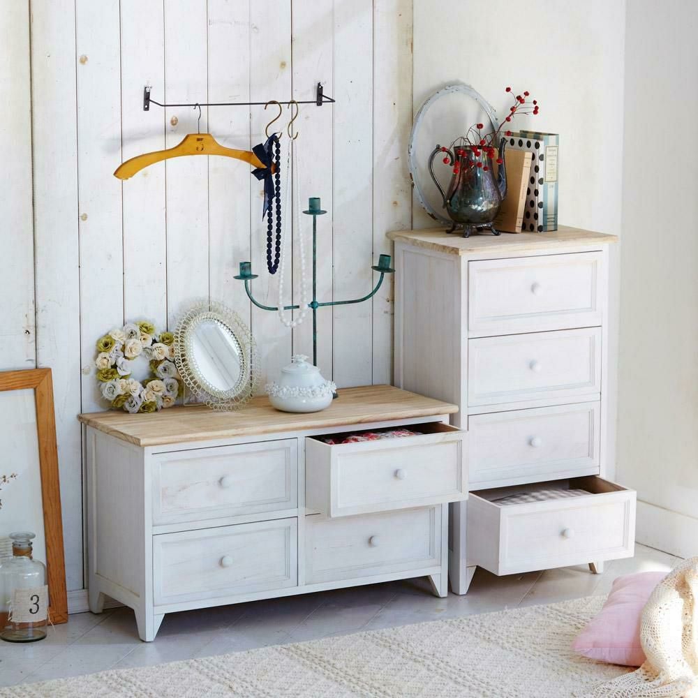 直送】フレンチカントリー風チェスト(ローチェスト)｜かわいいお姫様