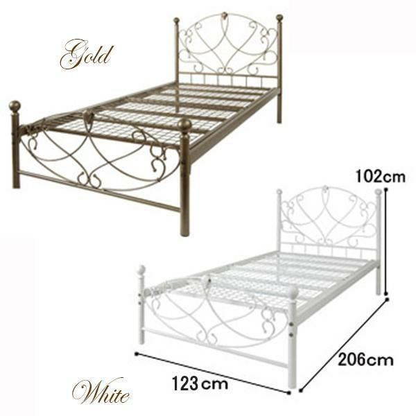 アイアンベッド（天蓋無し・セミダブル） デザインベッド 画像2