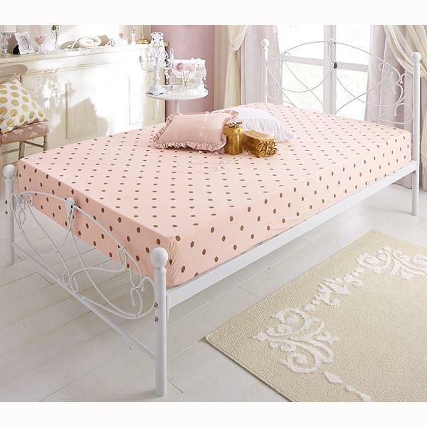 直送】アイアンベッド/天蓋無し(セミダブル・本体のみ)｜かわいい