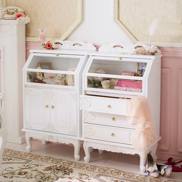 直送】アンティーク風ディスプレイキャビネット/Noble(ノーブル