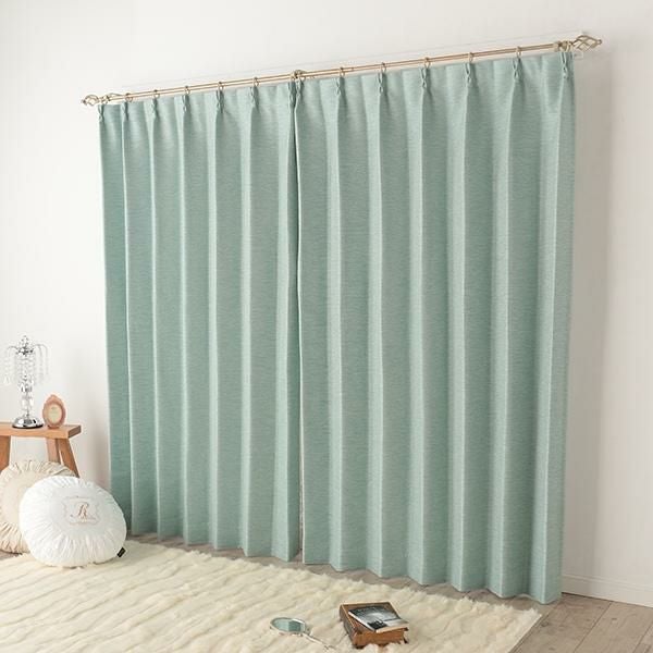 遮光カーテン（ブルー・幅２００ｃｍ×丈１００～１１８ｃｍ・１枚） オーダー遮光カーテン 画像1