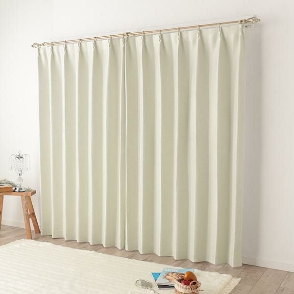 遮光カーテン（アイボリー・幅２００ｃｍ×丈２００～２１８ｃｍ・１枚） オーダー遮光カーテン 画像1