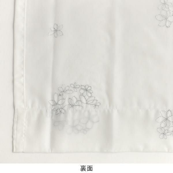 花柄刺繍ボイルカーテン(シルバー・幅１００ｃｍ×丈２２０～２３８ｃｍ・２枚組） オーダーボイルカーテン 画像4