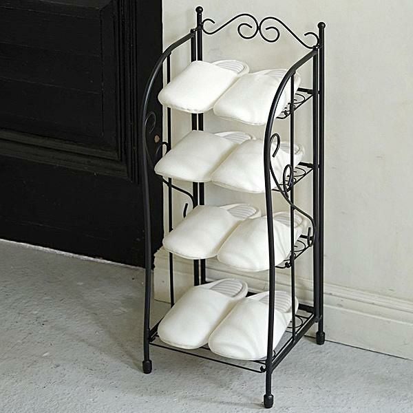 直送】アイアンシューズラック(スリム)｜かわいいお姫様インテリア家具