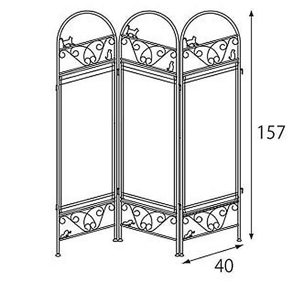 黒猫のアイアンパーテーション（３連） パーテーション・間仕切り 画像9