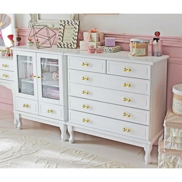 直送】取っ手が選べる猫脚チェスト大/Ruban(リュバン)｜かわいいお姫様