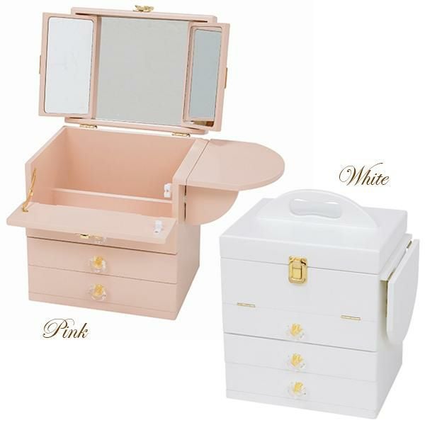 クリスタル取っ手コスメボックス コスメワゴン・メイクボックス 画像2