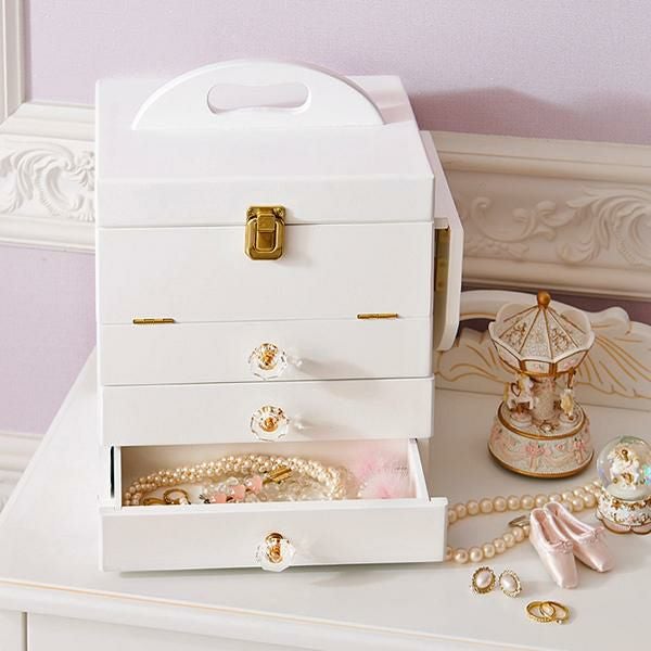 クリスタル取っ手コスメボックス コスメワゴン・メイクボックス 画像8