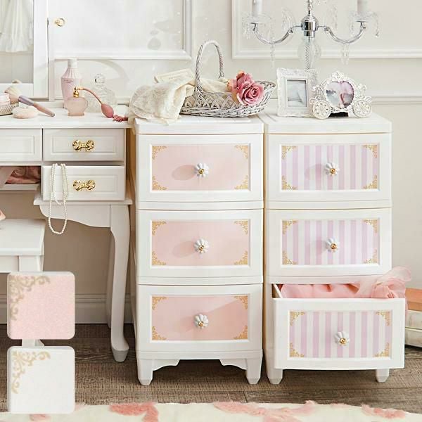 直送】ドレスチェンジチェスト4段/うさぎ柄｜かわいいお姫様インテリア