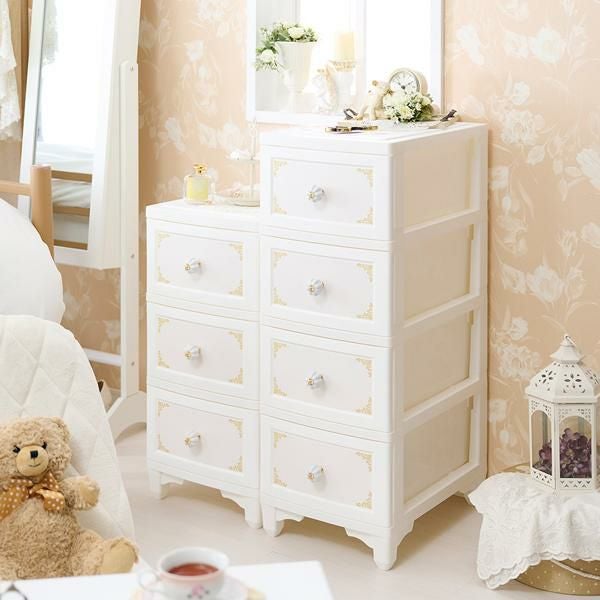 直送】ドレスチェンジチェスト3段/フレーム｜かわいいお姫様インテリア