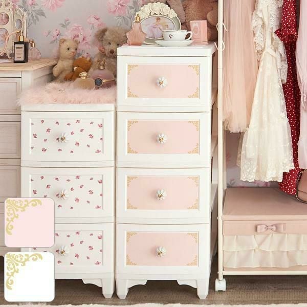 直送】ドレスチェンジチェスト4段/フレーム｜かわいいお姫様インテリア