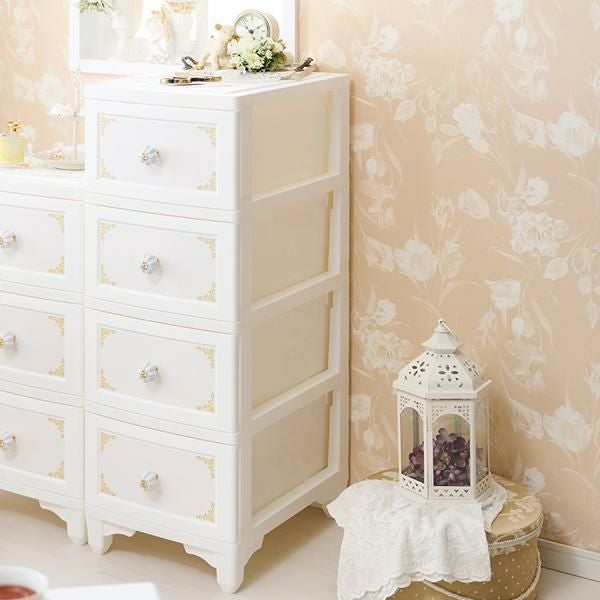直送】ドレスチェンジチェスト4段/フレーム｜かわいいお姫様インテリア