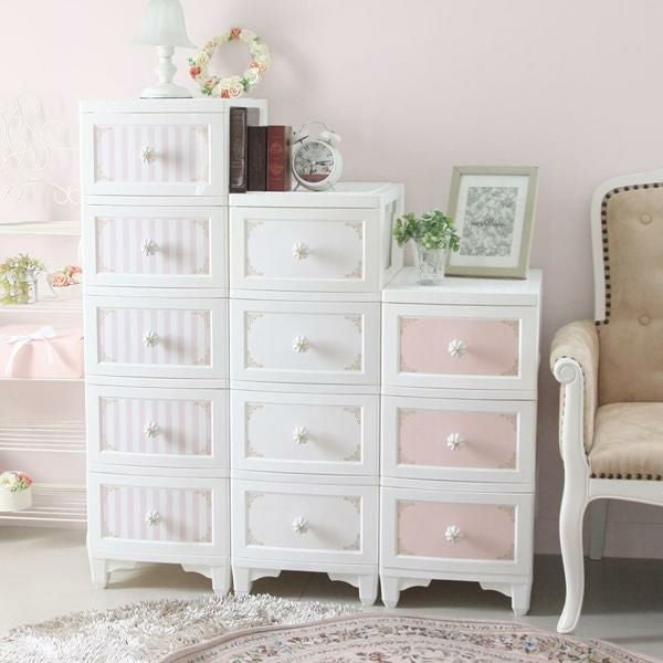直送】ドレスチェンジチェスト5段/フレーム｜かわいいお姫様インテリア