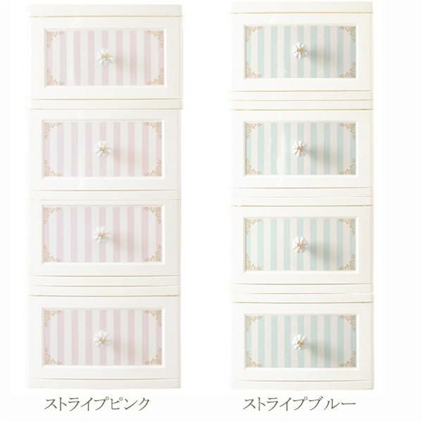 ドレスチェンジケース1段4個／ストライプ 押入れ・クローゼット収納 画像2