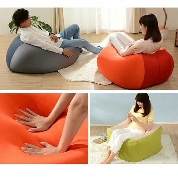 直送】日本製 人をダメにするビーズクッション ソファ 座椅子 (L