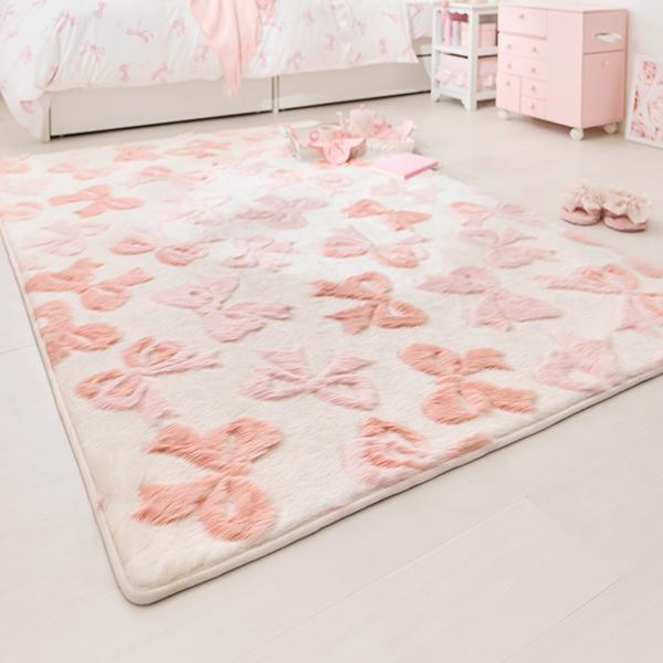 ふわふわリボンラグ（長方形・１３０×１９０） ラグ(長方形) 画像1