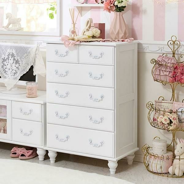 直送】チェスト小/Blanc(ブラン)｜かわいいお姫様インテリア家具・雑貨