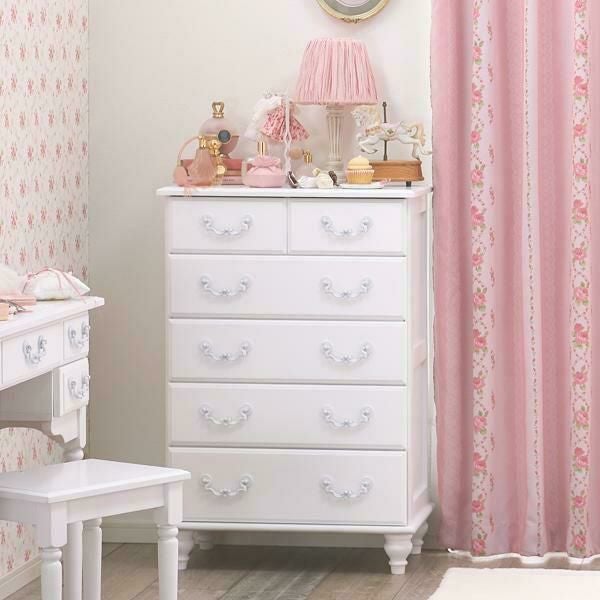 直送】チェスト小/Blanc(ブラン)｜かわいいお姫様インテリア家具・雑貨