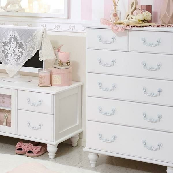 直送】チェスト小/Blanc(ブラン)｜かわいいお姫様インテリア家具・雑貨