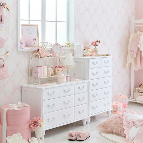 直送】チェスト小/Blanc(ブラン)｜かわいいお姫様インテリア家具・雑貨