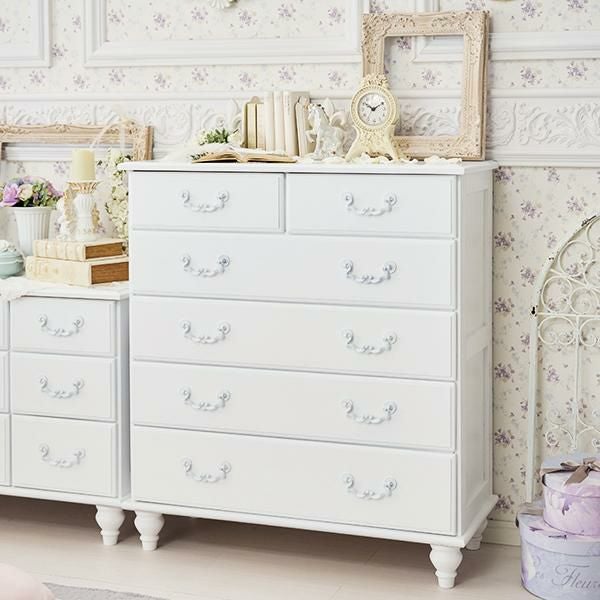 直送】チェスト大/Blanc(ブラン)｜かわいいお姫様インテリア家具・雑貨
