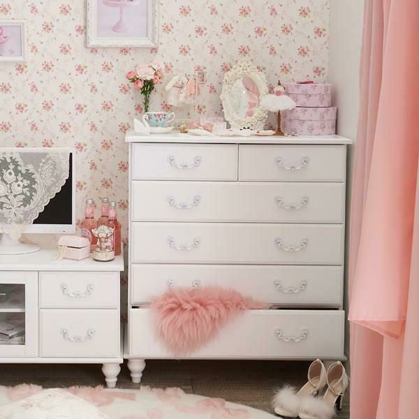 直送】チェスト大/Blanc(ブラン)｜かわいいお姫様インテリア家具・雑貨