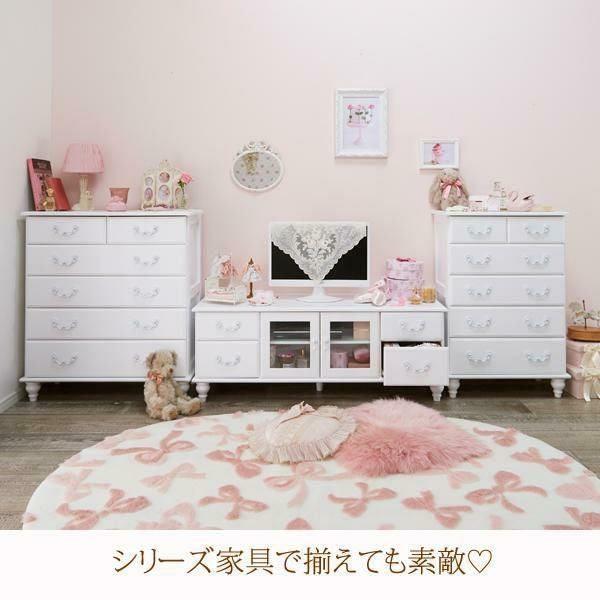 直送】チェスト大/Blanc(ブラン)｜かわいいお姫様インテリア家具・雑貨