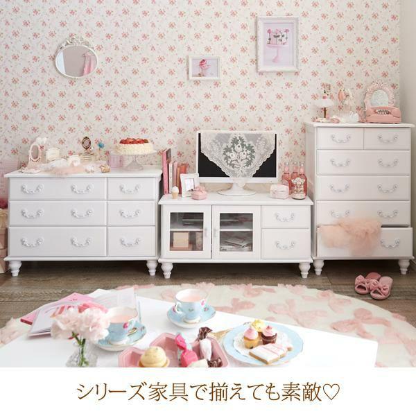 直送】テレビ台小/Blanc(ブラン)｜かわいいお姫様インテリア家具・雑貨