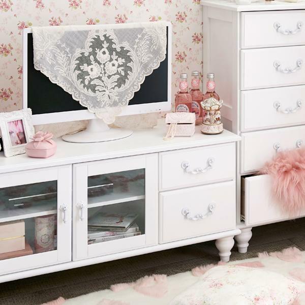 直送】テレビ台小/Blanc(ブラン)｜かわいいお姫様インテリア家具・雑貨