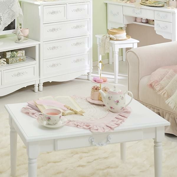 直送】テーブル小/Blanc(ブラン)｜かわいいお姫様インテリア家具・雑貨