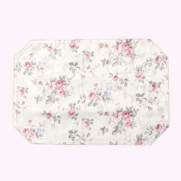 ローズ柄はっ水ランチョンマット（アイボリー） テーブルクロス・ランチョンマット 画像3