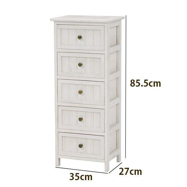 アンティーク風カントリーチェスト（５段）/Sucre(シュクレ) タンス・チェスト 画像2